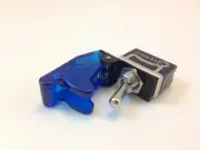 HEAVY DUTY ON/OFF SPST 2P TOGGLE SWITCH 20 AMP 125VAC W/ COVER TRANSPARENT BLUE