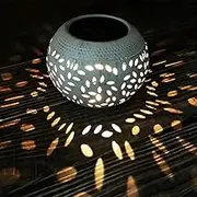 Solar Table Lights Outdoor Waterproof 7 Lumen White Metal Decorative Lighting Lantern for Desk Patio Gifts Home Decor