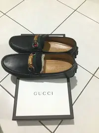 在飛比找Yahoo!奇摩拍賣優惠-全新Gucci 真品 皮革 懶人鞋 帆船鞋 豆豆鞋