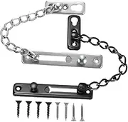 POPETPOP 2pcs Stainless Steel Door Chain Lock Heavy-Duty Safety Device for Front Doors Security Lock Efficient Mechanism for Home Office Use