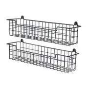 Spice Rack Organizer Wall Mount, Spice Organization Storage Shelf 2 Pack Black