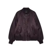 [Anine Bing] Anine Bing Leon Satin Bomber Jacket XS BROWN
