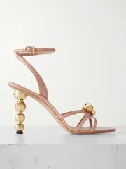 [Ferragamo] Ferragamo - Karina Embellished Leather Sandals - Neutral - US11.5 US11.5 Neutrals