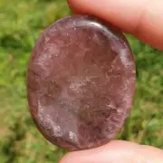 Strawberry Quartz Worry Stone BONUS Info Card Crystals Metaphysical Gifts
