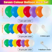 163Pcs Multicolor Balloon Garland Arch Kit Reusable Colorful Balloon Set 7..