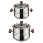 Practical Induction Compatible Steamers Pots With Glass Lid Stable Stock Pots