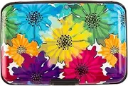 [Kaabao] Credit Card Holder, Metal Card Wallet RFID Blocking Mini Slim Aluminum Business Hard Card Case for Women Men, Motley Floral, Slim Wallet