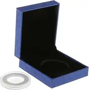 BAOBLADE Fancy Single Coin Holder Display for 38MM Commemorative Coins Gift Box Blue