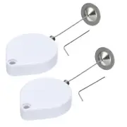 Retractable Remote Control Lock Round,for TV,Cable Lock 2Set White 59.06"