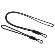 Badge Lanyard with Keychain Clip, 2 Pcs Necklace Cord Strap Metal Clasp, Black