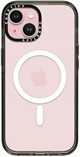 CASETiFY Impact Case for iPhone 15 [Slim / 8.2 ft. 4X Military Grade Drop Protection/Compatible with Magsafe] - Clear Black