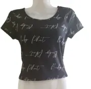 Baby Phat Black White Back Out Tie Top