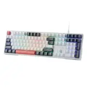K668 RGB Gaming Keyboard, 104 Keys + Extra 4 Hotkeys Wired Mechanical