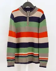 NWT Hanna Andersson Boys Size 130/8 Quarter Zip Pullover Sweater Soft Cotton