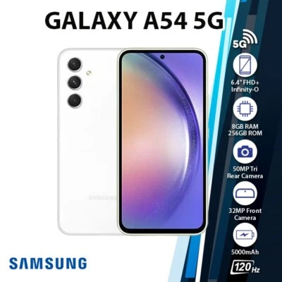 (Unlocked)Samsung Galaxy A54 5G 8GB+256GB Dual SIM Android Cell Phone - WHITE