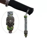 Warrior Head Metal Beads Paracord EDC Lanyard Strap String Handmade Custom