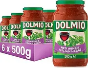 Dolmio Extra Red Wine and Italian Herb Tomato Pasta Sauce 500 g (Pack of 6)