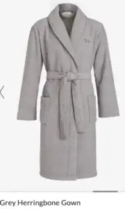 Peter Alexander Herringbone Grey mens/womens dressing gown L GREAT GIFT Idea ❤❤❤