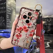 Phone Case Compatible with Oppo Find X8s+, Lanyard Back Cover Durable Dirt-Resistant Chinese Style Wrist Strap Waterproof Ring Silicone