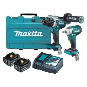 Makita DLX2419T - 18V Brushless 2 Piece Drill/Wrench Combo Kit (2 x 5.0Ah)