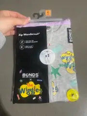 BONDS BABY WONDERSUIT - THE WIGGLES - GREY - SIZE 00 BNIP