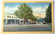 VTG 1950 CLAYTON GA PC MAIN STREET HOTEL 2 DRUG STORES CARS TEICH ARCHIVES MINT