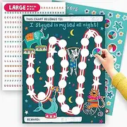 Sleep Reward Charts for Children - Bedtime Routine Chart for Toddlers - Good Behavior Chart for Kids at Home - Reward Stickers for Sleeping in Own Bed - Cute Circus Design - by Central 23