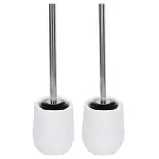 2sets Toilet Bowl Cleaner Brush Lockable Thread Convenient Practical Efficient Safe Reliable Durable Cleaning ToolsWhite (2pcs/inner Box)