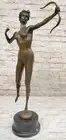 Black Marble Base Bronze Statue: Diana Nemorensis Figurine Figure