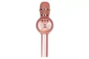 Laser Wireless Bluetooth Rechargeable LED Karaoke Microphone Speaker Rose Gold