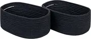 CubesLand Cute Black Basket Bins,Small Woven Storage Baskets for Shelf,Baby Nursery Basket Bin,Cube Organizer Basket Bin,Soft Toys Storage Basket,Home Decor Organization Bins 12 x 8 x 5 inches