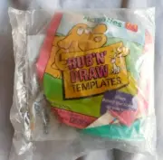 Vintage 1992 McDonald's Rub'N' Draw Templates Happy Meal Toy Sealed