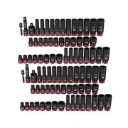 Milwaukee 6-Point Impact Socket Set 3/8" Drive SAE/Metric + Hard Case (86-Piece)