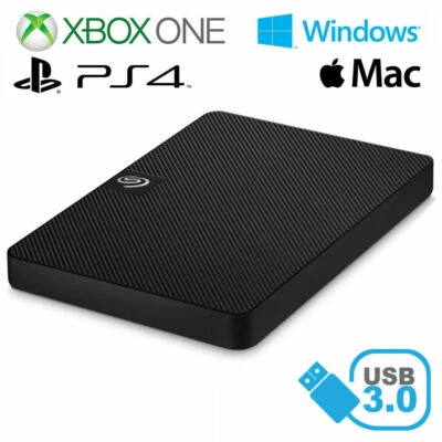 Seagate 1TB High Speed USB 3.0 Portable HDD Hard Drive PS4 Xbox One PC Apple Mac