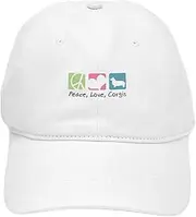[CafePress] Peace, Love, Corgis Cap Adjustable Baseball Cap