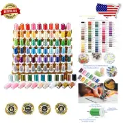 Versatile 82 Color Embroidery Thread Kit - 500M Each for Machines & Hand Use