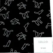 Cat Tablecloth Pier 1 Imports Cotton Kitty Silhouettes White Black 45 Square NWT