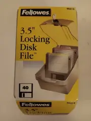 Fellowes 90212 3.5" Locking Disk File Storage Unit With Lock Holds 40 Floppies