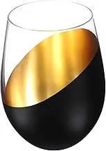 Zerodeko Elegant Egg Shape Drinking Glass Stemless Wine Cup for Home Office and Party Use Capacity Design for Whiskey Wine and Cocktails Clear Glass