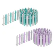 2pcs 35 Inch Miniature Garden Fence Light Blue White Light Purple White