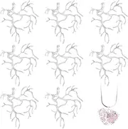 [Joez Wonderful] Gold Silver Branch Shape Blanks Pendant, Brass Tray Bezel Charms for DIY Crafs, Handmade Metal Claw Prong