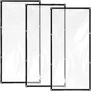 3 PCS Clear Tarp Cover Heavy Duty Transparent Plastic Tarpaulin Rain Tarp with Grommets for Garden Greenhouse Plant Cover Balcony Patio Outdoor Camping, Waterproof & Tear Resistant, 3.3 x 6.6 ft