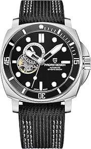[TYBERLEY] Pagani Design Men's Automatic Watch Tourbillon Skeleton Fashion Analogue Wristwatches NH39 Movement 200 m Waterproof Nylon Strap Luminous