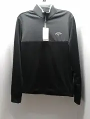 NWT Callaway Golf Men's Pull Over Top Small Black & Gray 1/4 Zipper Opti-shield