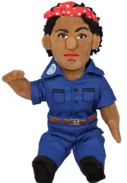 Little Thinkers Black Rosie Riveter Plush Doll Unemployed Philosophers Guild 380