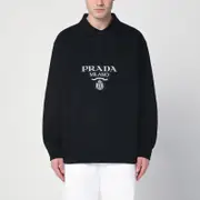 [Prada] Black cotton polo with logo M Black