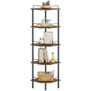 Corner Shelf Stand, 5 Tier Industrial Corner Shelves, Multipurpose Standing