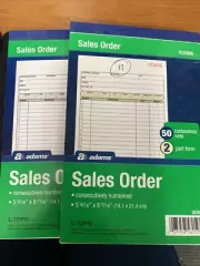 Adams Sales Order Book, 2-Part, Carbonless, 5-9/16 In. X 8-7/16 In.
