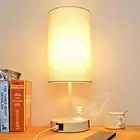15.75''H 3-Way Dimmable Table Lamp Touch Control, Small Bedside Lamps with 2 USB