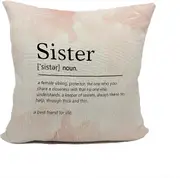 Linki Sister Pillow Covers 18x18, Sisters Gifts from Sister Brother, Gifts for Sister, Birthday Gifts for Sister, Best Sister Gifts, Sister Pillow ...